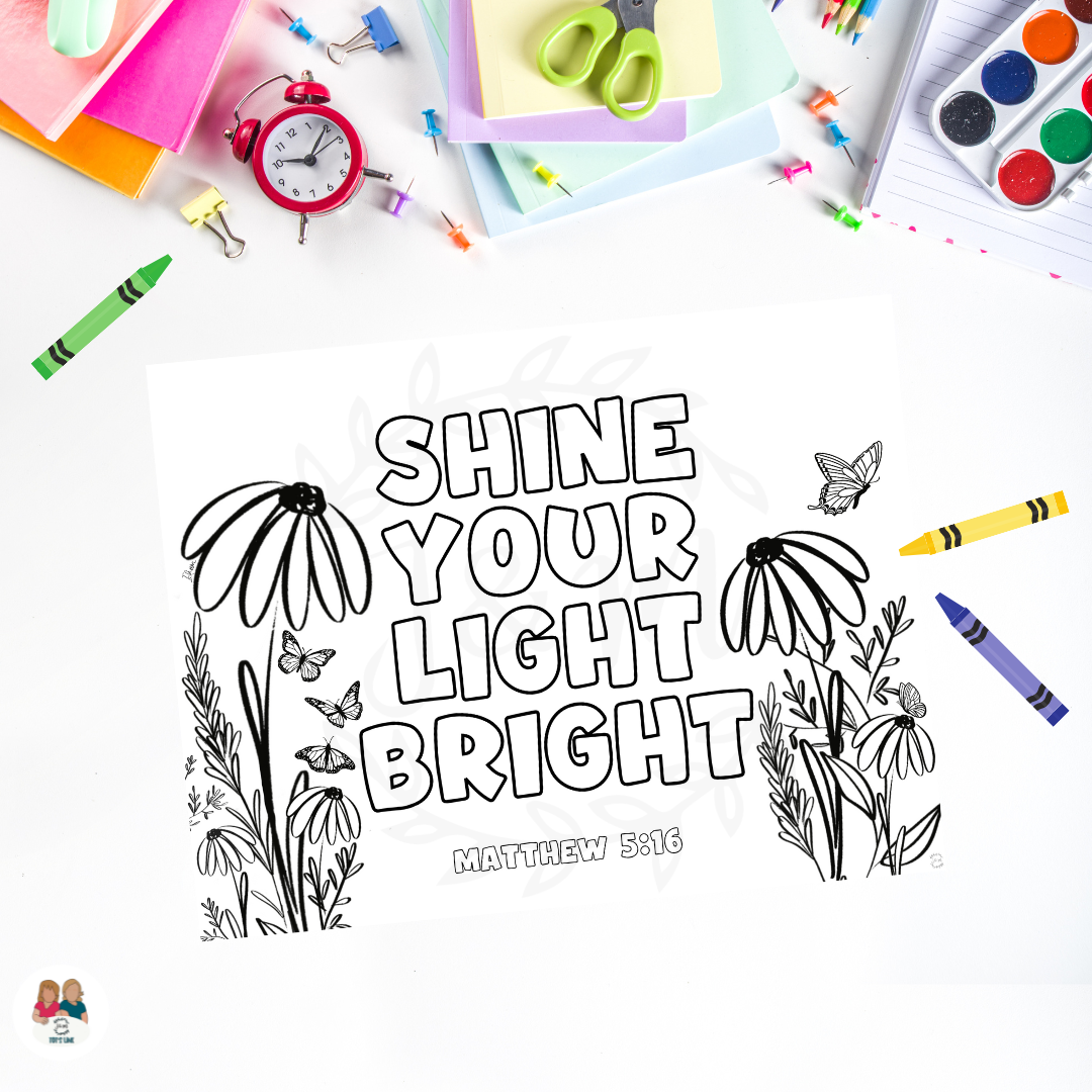 let your light shine coloring sheet + devotional