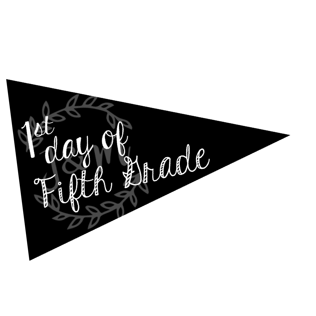 1st Day of School Pennants Printable